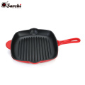 steak grill plate bbq square enamel cast iron grill fry pan